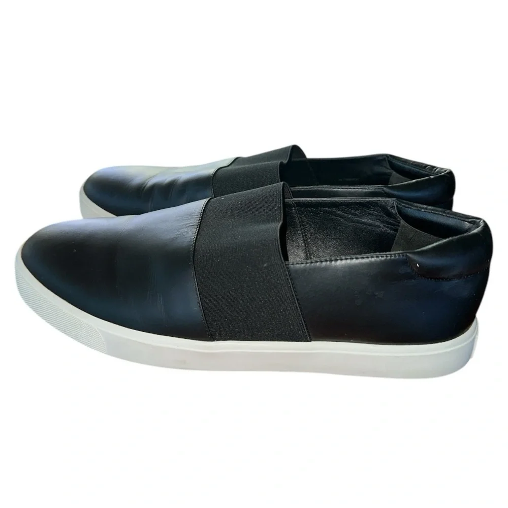 Vince corbin women’s black leather slip on sneakers shoes size 11